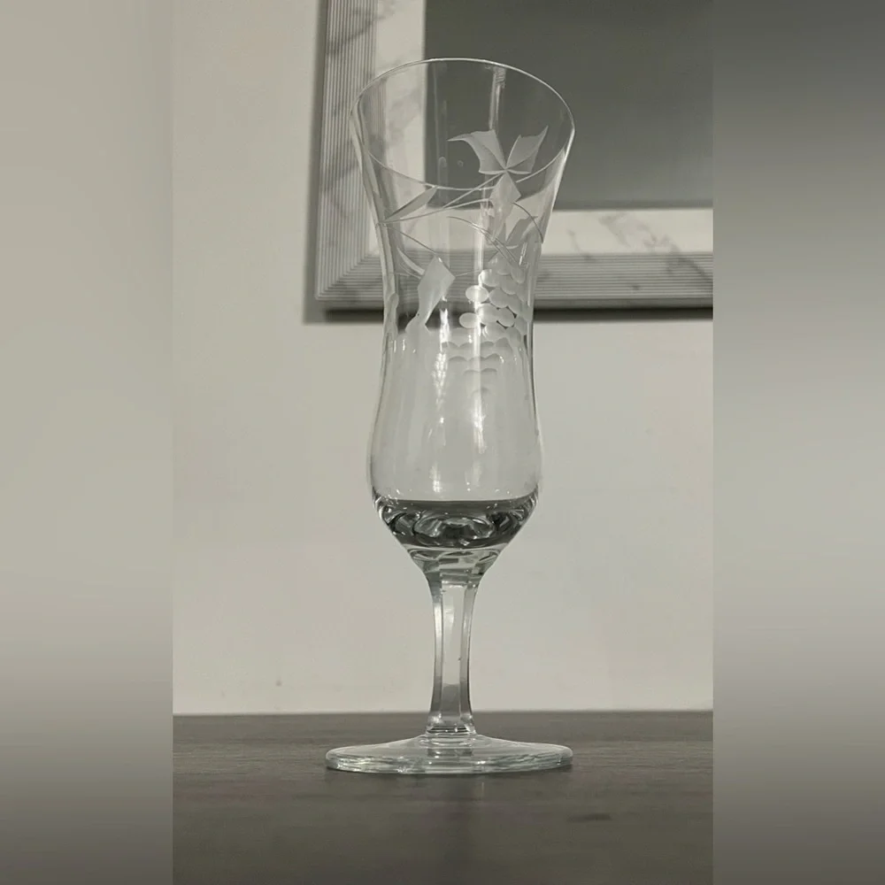 Sonora Parfait By Coloby Vintage Set Of 6 Etched Glass Wine Set